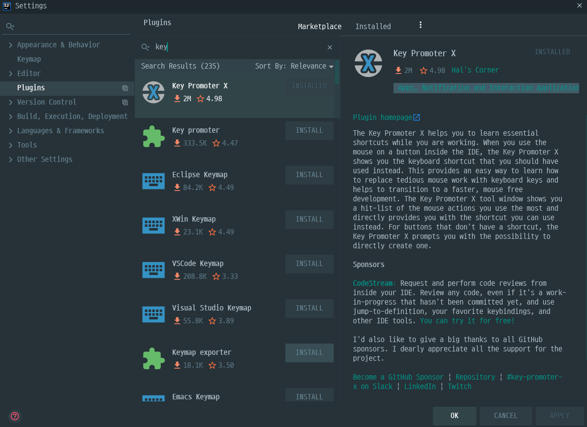 intellij-key promoterX